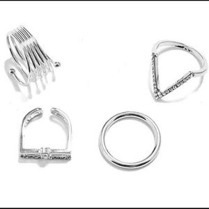 Guess Lydia silver ring set